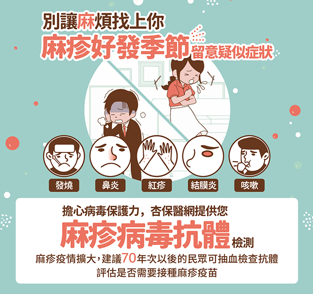 立即檢測抗體，預約施打「MMR麻疹」疫苗！遠離「麻」煩 ~ 